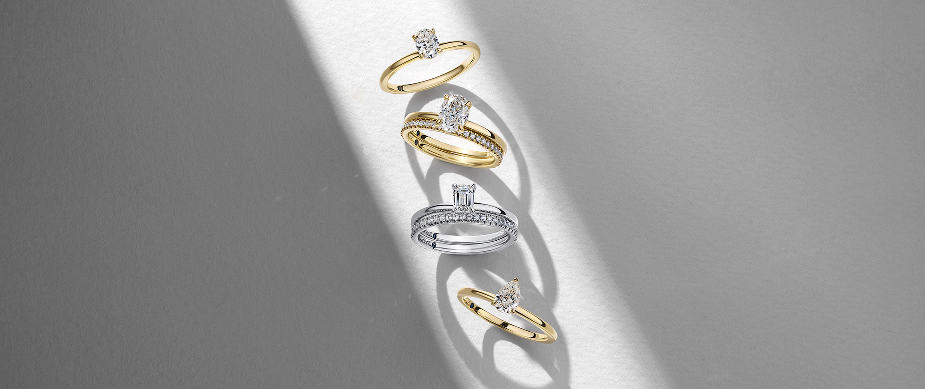 Wedding and engagement diamond rings