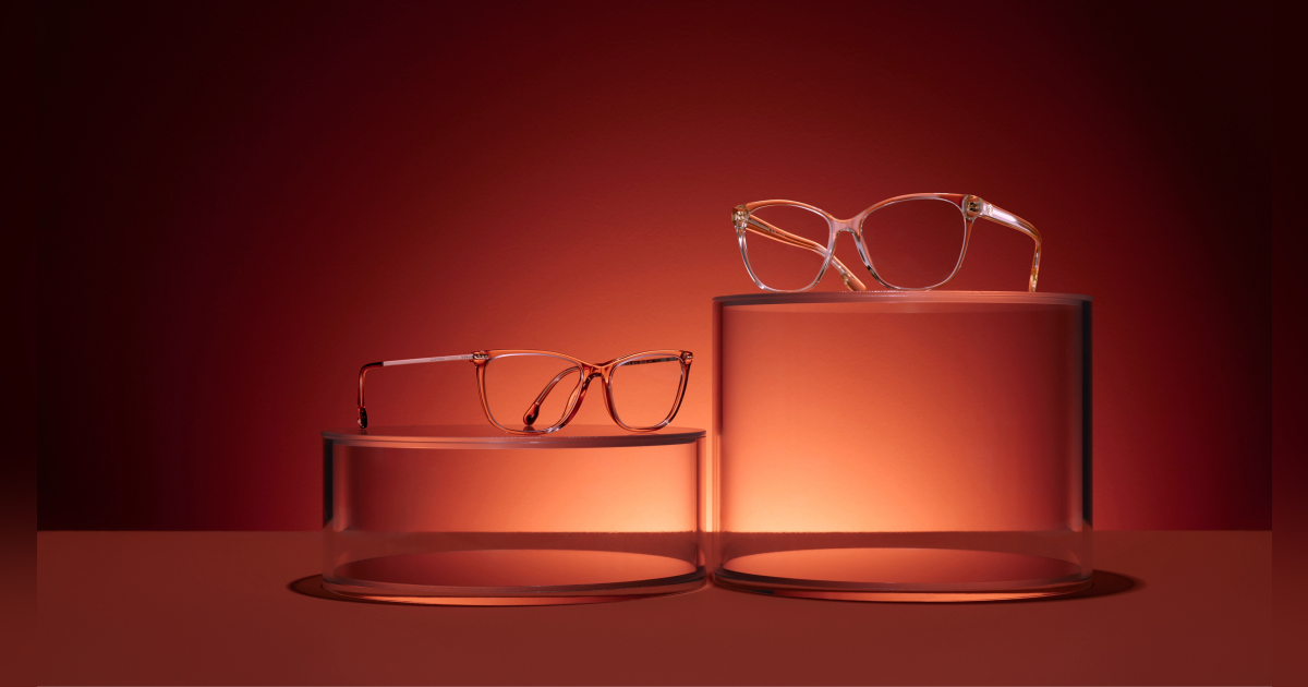 OPSM Glasses with red background